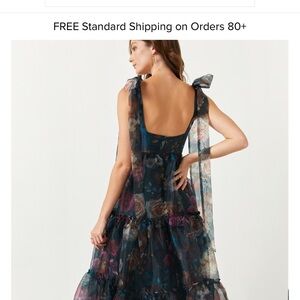 Francesca's Collections Blue and Black Backless Dress